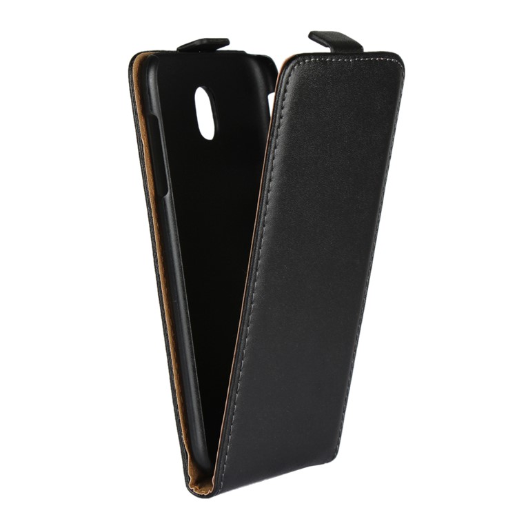 Split Leather Vertical Flip Cell Phone Case for Samsung Galaxy J3 (2017) EU Version / J3 Pro (2017) - Black-4