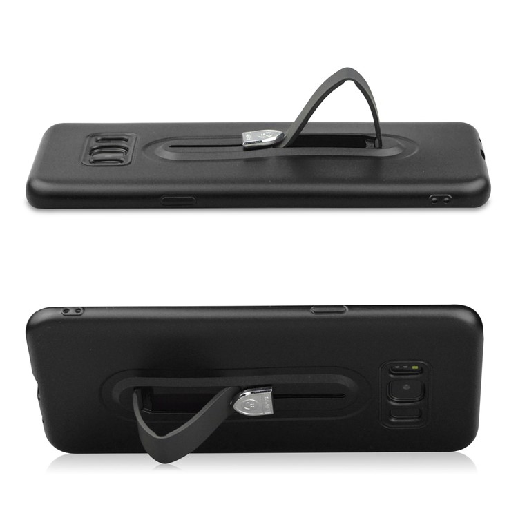 Shockproof Matte TPU Sliding Kickstand Phone Case for Samsung Galaxy S8+ SM-G955 - Black-5