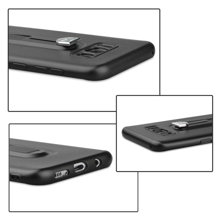 Shockproof Matte TPU Sliding Kickstand Phone Case for Samsung Galaxy S8+ SM-G955 - Black-6