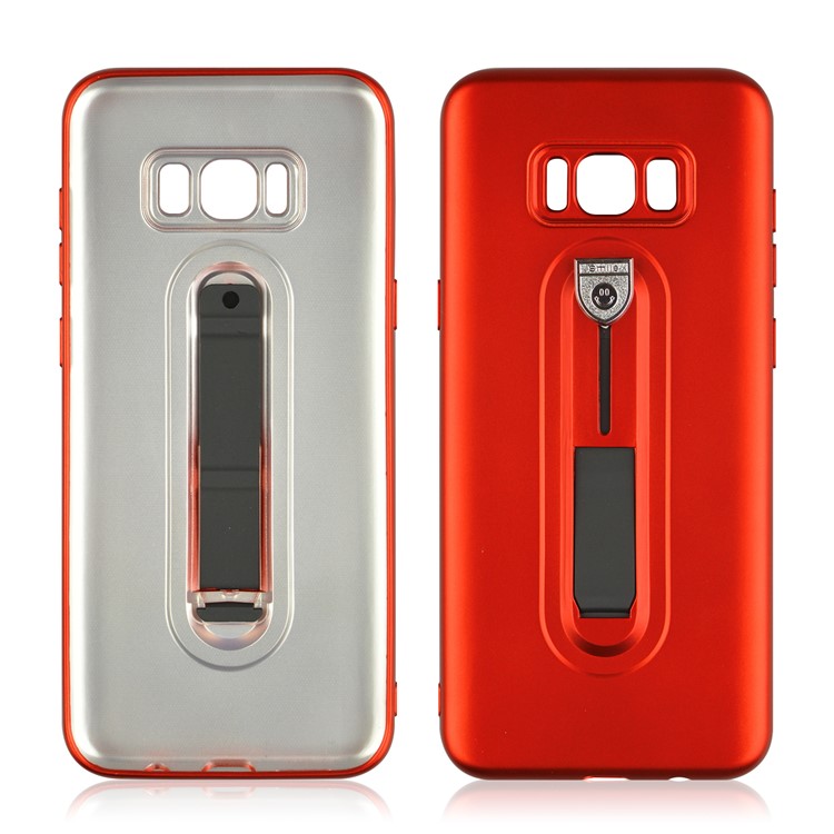 Shockproof Matte TPU Sliding Kickstand Phone Shell for Samsung Galaxy S8+ SM-G955 - Red-2