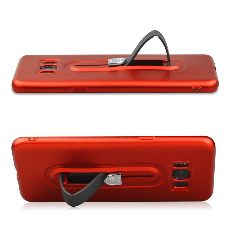 Shockproof Matte TPU Sliding Kickstand Phone Shell for Samsung Galaxy S8+ SM-G955 - Red-5