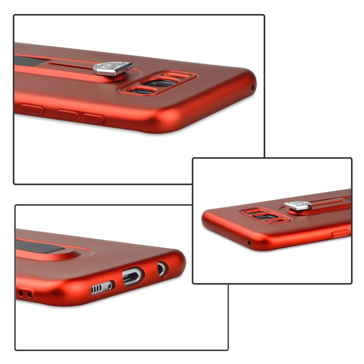 Shockproof Matte TPU Sliding Kickstand Phone Shell for Samsung Galaxy S8+ SM-G955 - Red-6