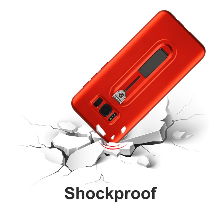 Shockproof Matte TPU Sliding Kickstand Phone Shell for Samsung Galaxy S8+ SM-G955 - Red-7