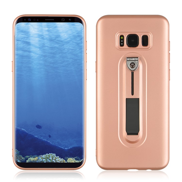 Shockproof Matte TPU Sliding Kickstand Phone Casing for Samsung Galaxy S8 Plus SM-G955 - Rose Gold-3