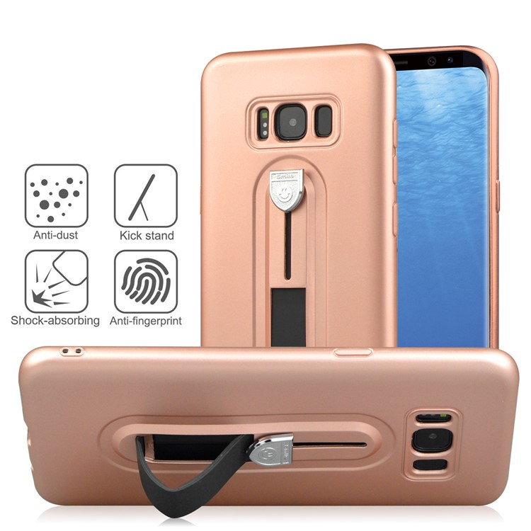 Shockproof Matte TPU Sliding Kickstand Phone Casing for Samsung Galaxy S8 Plus SM-G955 - Rose Gold-4
