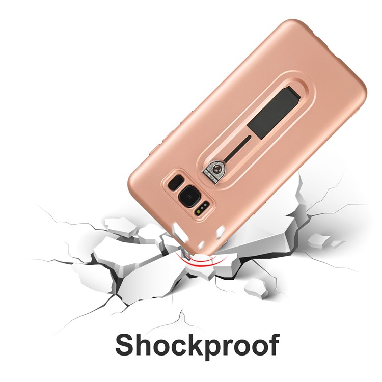 Shockproof Matte TPU Sliding Kickstand Phone Casing for Samsung Galaxy S8 Plus SM-G955 - Rose Gold-7
