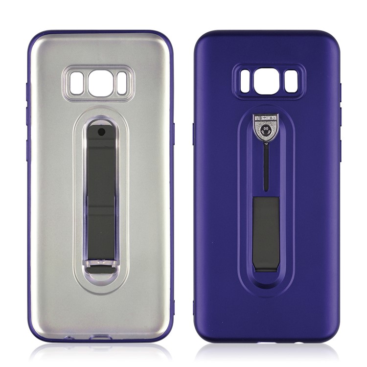 Shockproof Matte TPU Sliding Kickstand Cell Phone Case for Samsung Galaxy S8+ SM-G955 - Purple-2
