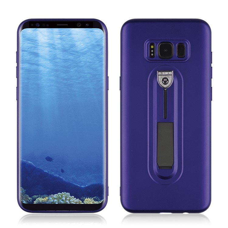 Shockproof Matte TPU Sliding Kickstand Cell Phone Case for Samsung Galaxy S8+ SM-G955 - Purple-3