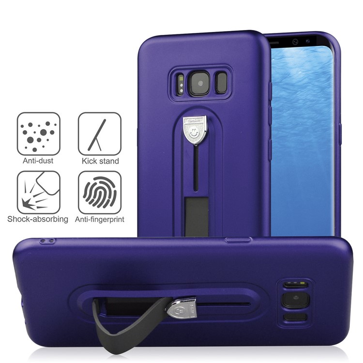 Shockproof Matte TPU Sliding Kickstand Cell Phone Case for Samsung Galaxy S8+ SM-G955 - Purple-4