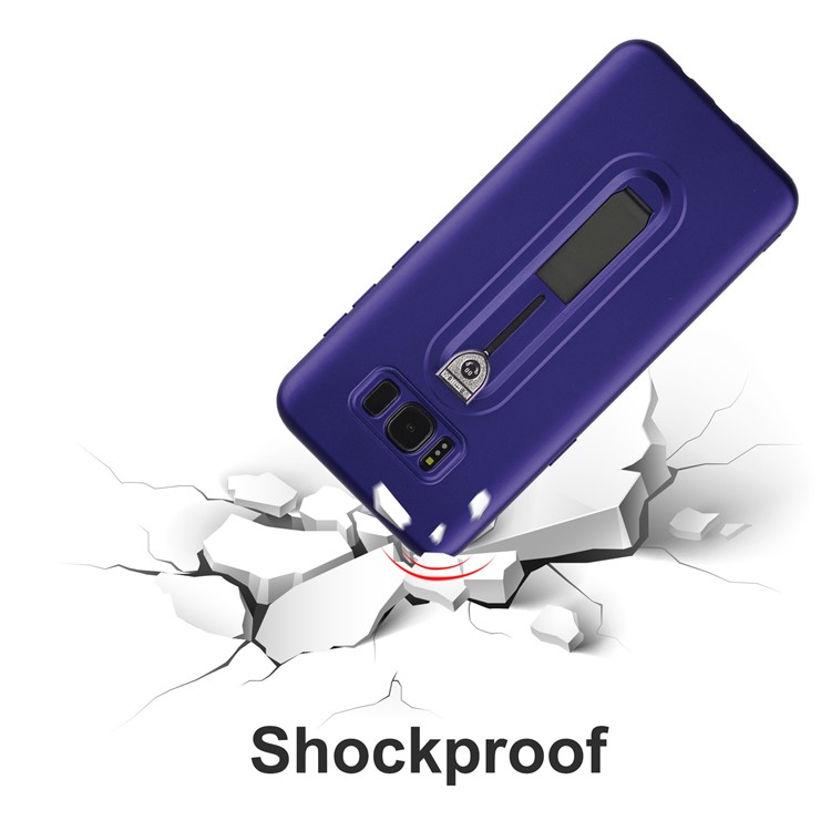 Shockproof Matte TPU Sliding Kickstand Cell Phone Case for Samsung Galaxy S8+ SM-G955 - Purple-7