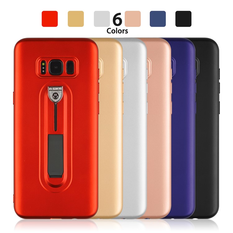 Shockproof Matte TPU Sliding Kickstand Cell Phone Case for Samsung Galaxy S8+ SM-G955 - Purple-9