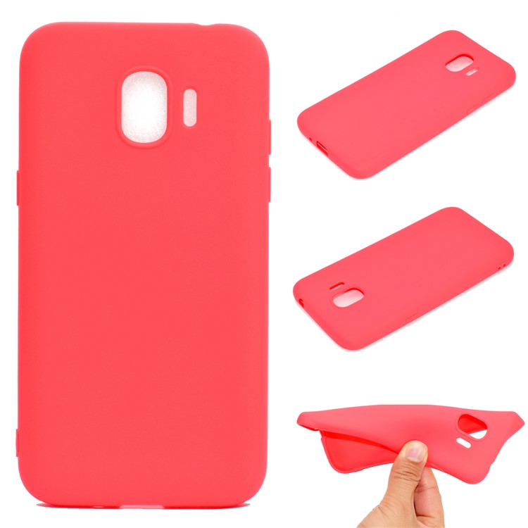Soft Matte TPU Back Shell for Samsung Galaxy J2 Pro 2018 - Red-1