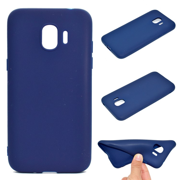 Soft Matte TPU Cell Phone Case for Samsung Galaxy J2 Pro 2018 - Dark Blue-1