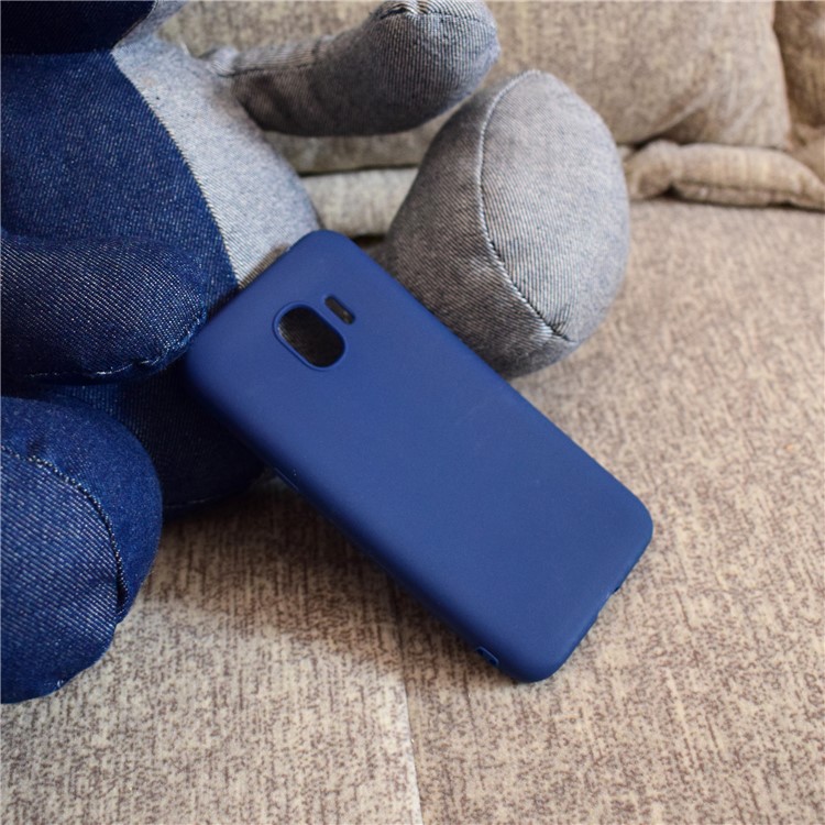 Soft Matte TPU Cell Phone Case for Samsung Galaxy J2 Pro 2018 - Dark Blue-7