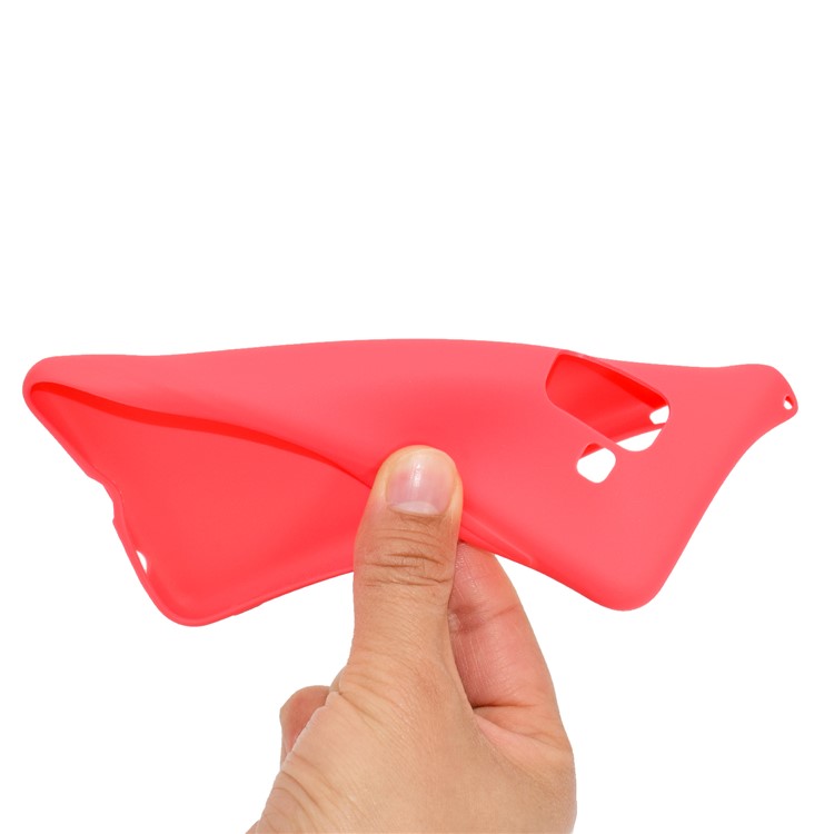 Solid Color Matte Soft TPU Phone Shell for Samsung Galaxy A8 (2018) - Red-6