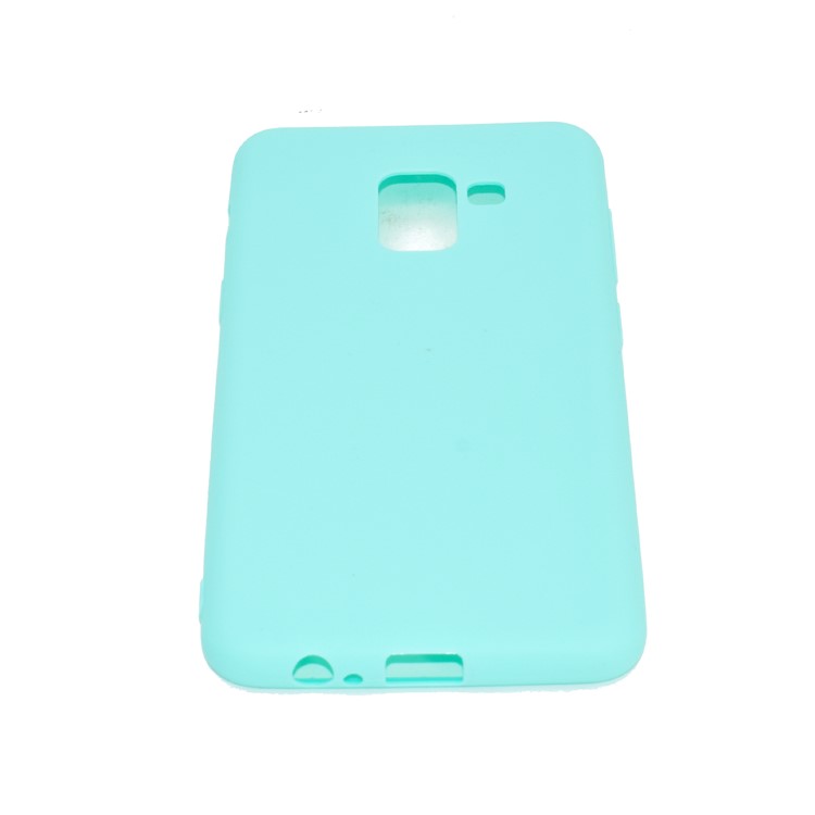 Solid Color Matte TPU Back Case Protector for Samsung Galaxy A8 (2018) - Cyan-5