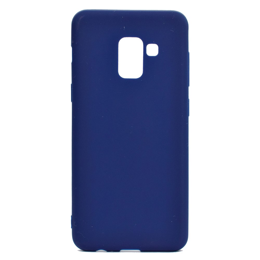 Solid Color Matte Soft TPU Mobile Casing for Samsung Galaxy A8 (2018) - Dark Blue-2