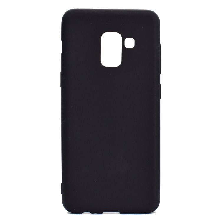 For Samsung Galaxy A8+ (2018) Solid Color Frosted Soft TPU Phone Case - Black-2