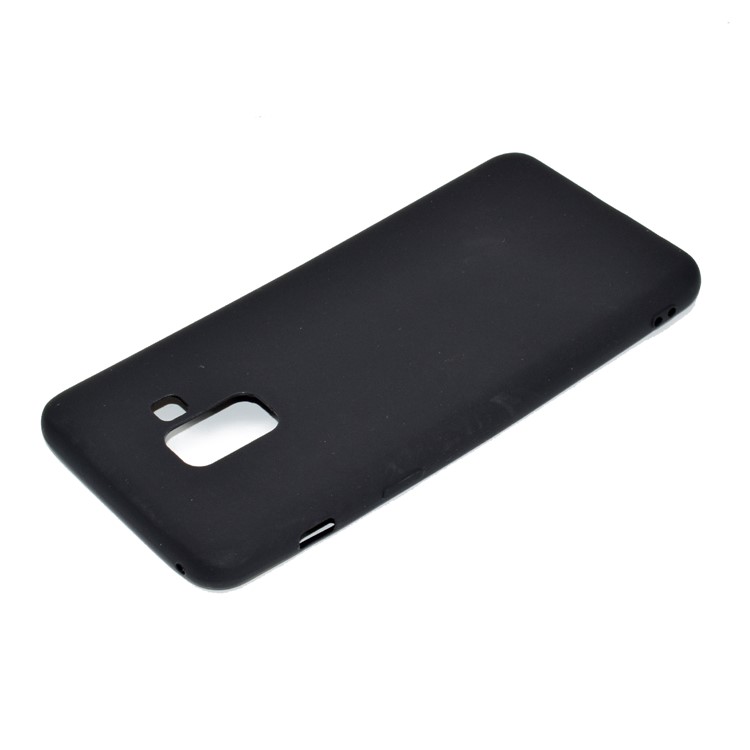 For Samsung Galaxy A8+ (2018) Solid Color Frosted Soft TPU Phone Case - Black-4