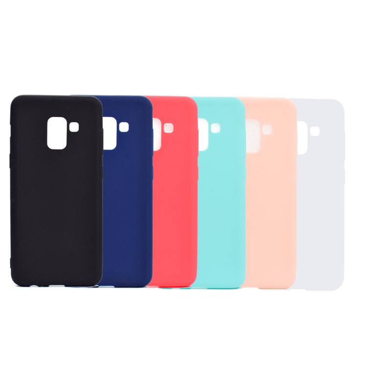 For Samsung Galaxy A8+ (2018) Solid Color Frosted Soft TPU Phone Case - Black-8