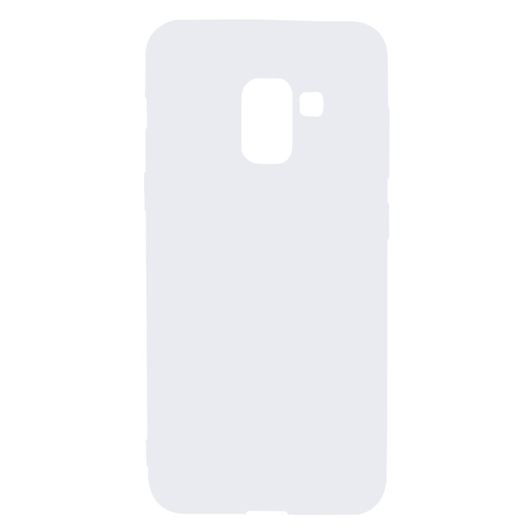 For Samsung Galaxy A8+ (2018) Solid Color Frosted Soft TPU Phone Cover - White-2