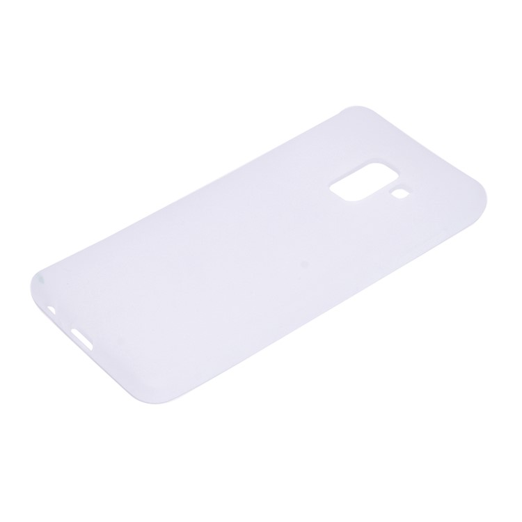 For Samsung Galaxy A8+ (2018) Solid Color Frosted Soft TPU Phone Cover - White-3