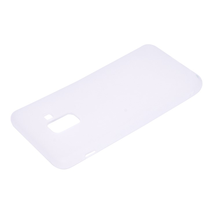 For Samsung Galaxy A8+ (2018) Solid Color Frosted Soft TPU Phone Cover - White-4
