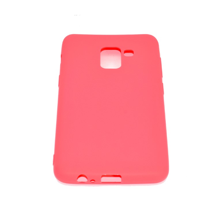 For Samsung Galaxy A8+ (2018) Solid Color Frosted Soft TPU Phone Casing - Red-5