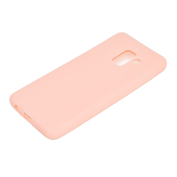 For Samsung Galaxy A8+ (2018) Solid Color Frosted Soft TPU Mobile Case - Pink-3