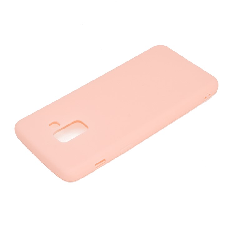 For Samsung Galaxy A8+ (2018) Solid Color Frosted Soft TPU Mobile Case - Pink-4