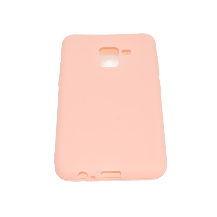 For Samsung Galaxy A8+ (2018) Solid Color Frosted Soft TPU Mobile Case - Pink-5