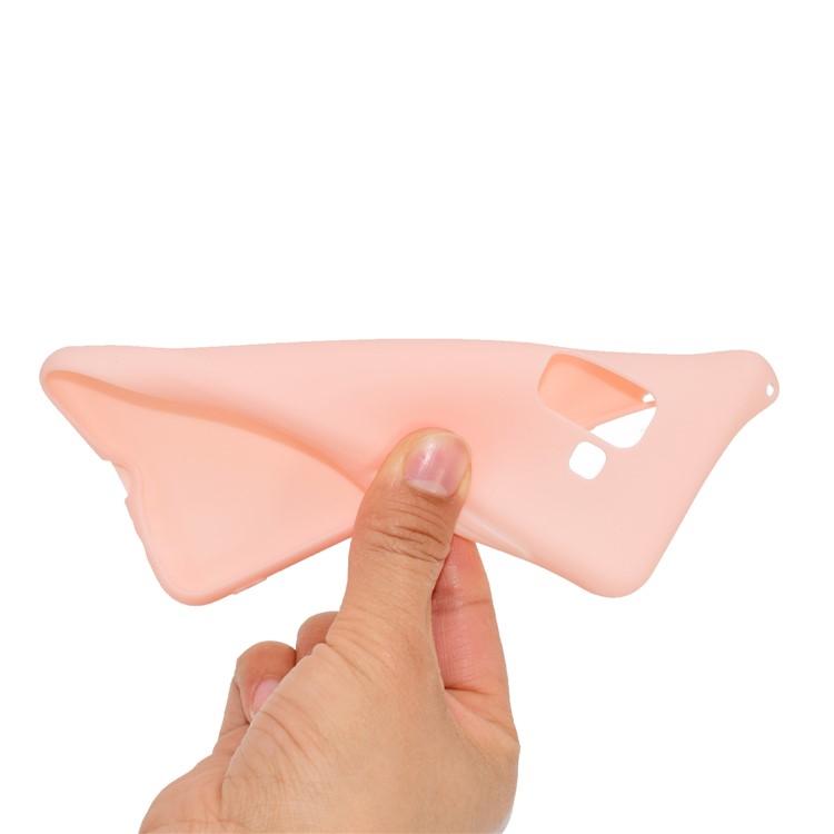 For Samsung Galaxy A8+ (2018) Solid Color Frosted Soft TPU Mobile Case - Pink-6