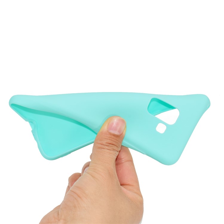 For Samsung Galaxy A8+ (2018) Solid Color Frosted Soft TPU Mobile Cover - Cyan-6