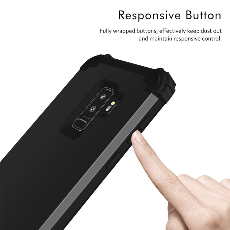 3-piece PC+Silicone Shockproof Hybrid Case for Samsung Galaxy S9 Plus G965 - Black-7