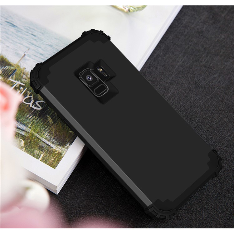 3-teiliger PC + Silikon Stoßfest Hybrid-Cover Für Samsung Galaxy S9 G960 - Schwarz-11