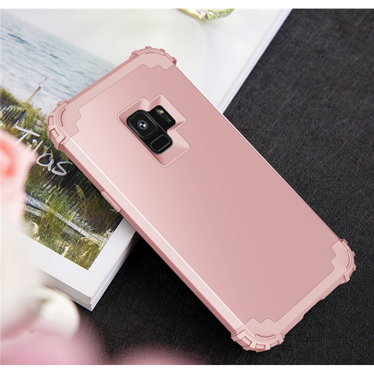 3-piece PC+Silicone Shockproof Hybrid Protective Cover for Samsung Galaxy S9 G960 - Rose Gold-11