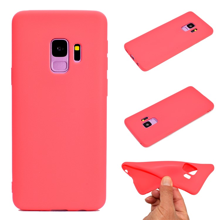Solid Color Frosted Soft TPU Phone Shell for Samsung Galaxy S9 G960 - Red-1