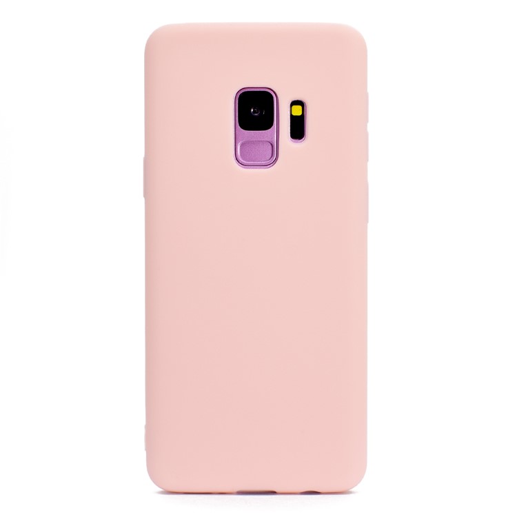 Solid Color Frosted Soft TPU Mobile Case for Samsung Galaxy S9 G960 - Pink-2