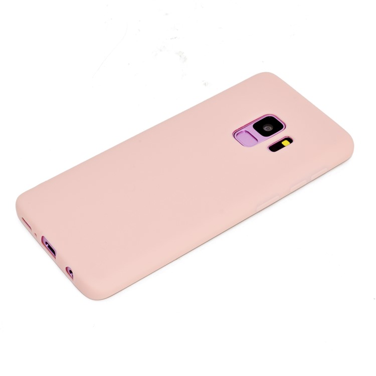 Solid Color Frosted Soft TPU Mobile Case for Samsung Galaxy S9 G960 - Pink-3