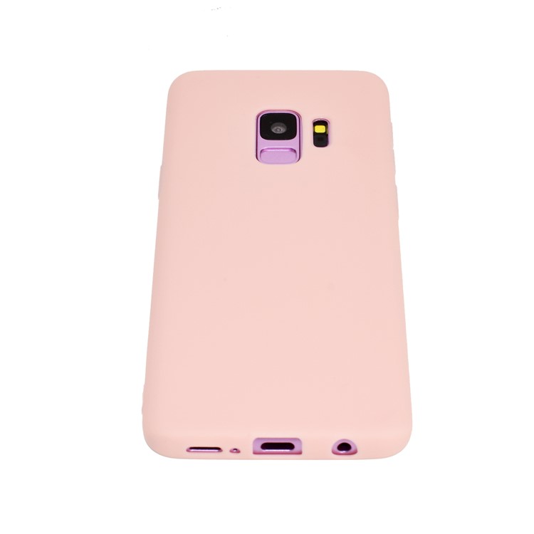 Solid Color Frosted Soft TPU Mobile Case for Samsung Galaxy S9 G960 - Pink-5