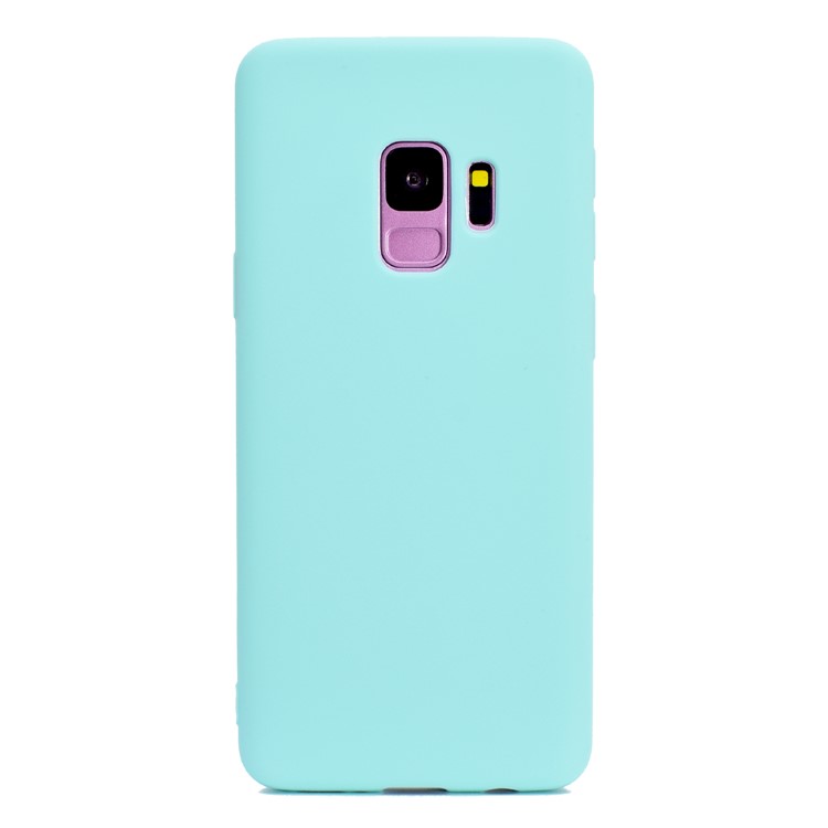 Solid Color Matte Soft TPU Cellphone Cover for Samsung Galaxy S9 G960 - Cyan-2