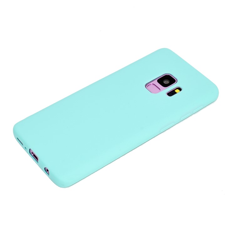 Solid Color Matte Soft TPU Cellphone Cover for Samsung Galaxy S9 G960 - Cyan-3