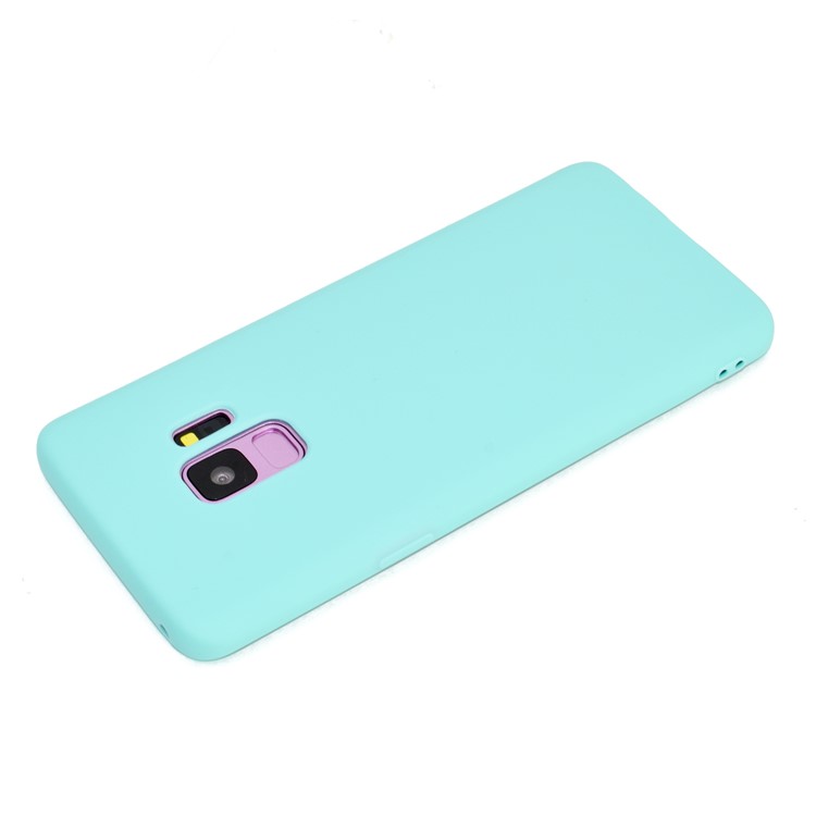 Solid Color Matte Soft TPU Cellphone Cover for Samsung Galaxy S9 G960 - Cyan-4