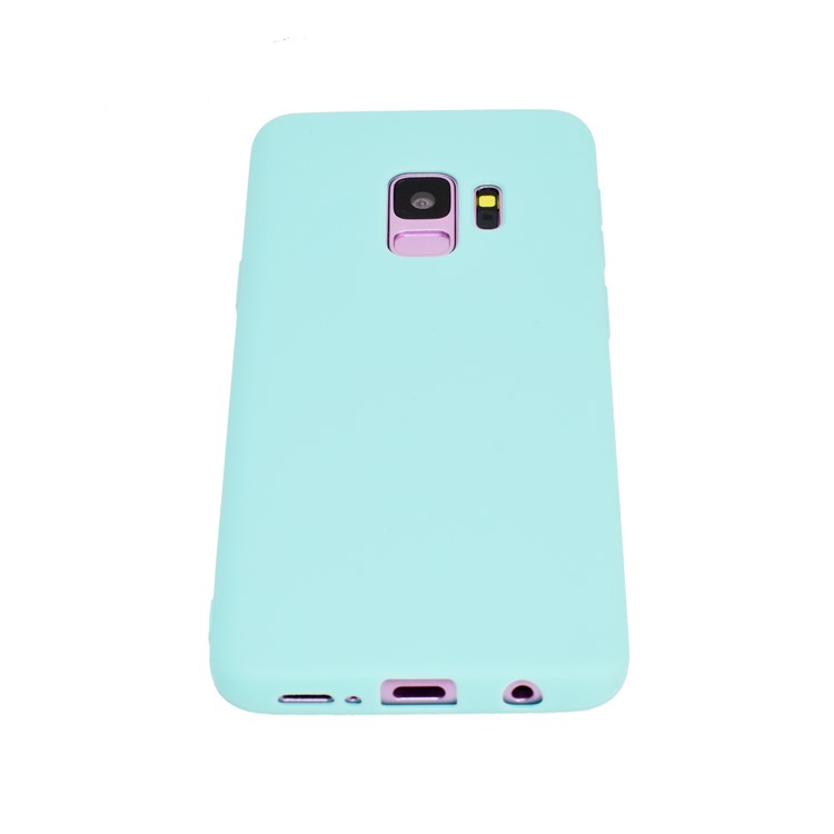 Solid Color Matte Soft TPU Cellphone Cover for Samsung Galaxy S9 G960 - Cyan-5