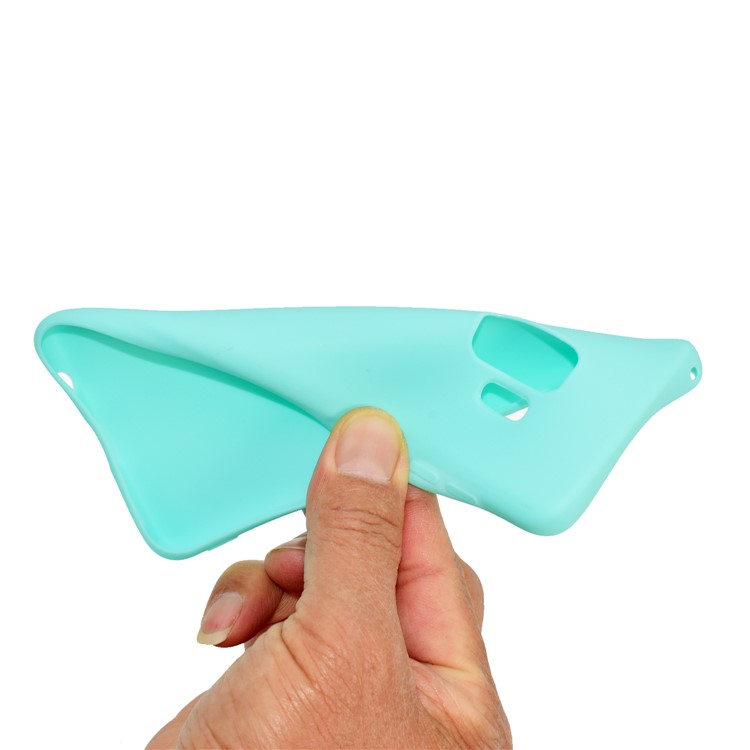 Solid Color Matte Soft TPU Cellphone Cover for Samsung Galaxy S9 G960 - Cyan-6