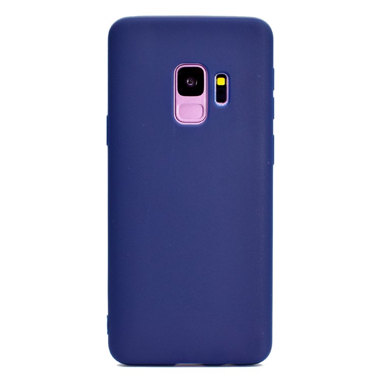 Solid Color Frosted Soft TPU Case Accessory for Samsung Galaxy S9 G960 - Dark Blue-2