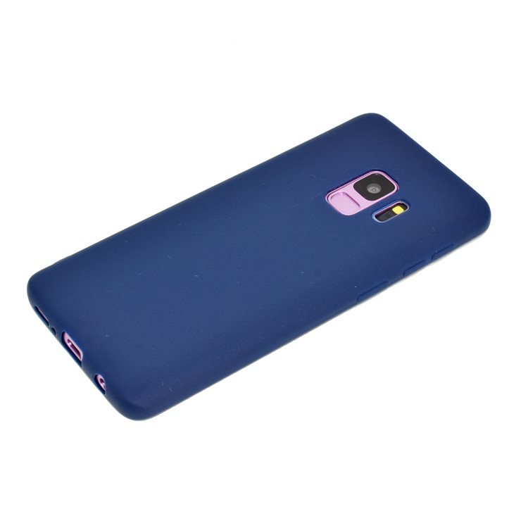 Solid Color Frosted Soft TPU Case Accessory for Samsung Galaxy S9 G960 - Dark Blue-3