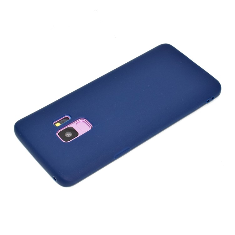 Solid Color Frosted Soft TPU Case Accessory for Samsung Galaxy S9 G960 - Dark Blue-4