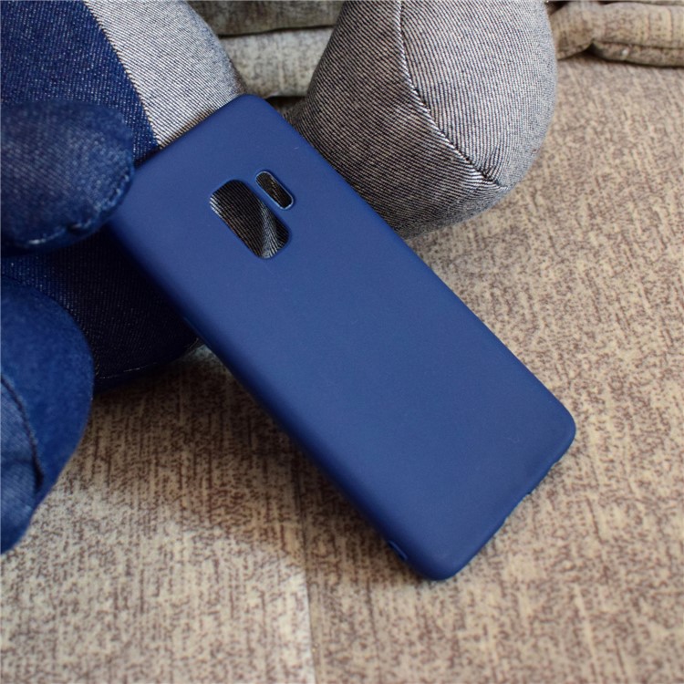 Solid Color Frosted Soft TPU Case Accessory for Samsung Galaxy S9 G960 - Dark Blue-7
