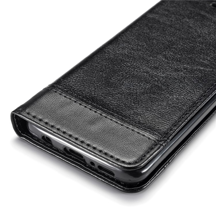 Splicing PU Leather Card Holder Auto-absorbed Case with Lanyard for Samsung Galaxy S9 SM-G960 - Black-10